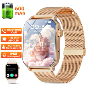 Bluetooth Calling, Women'S 1.85-Inch High-Definition Screen, 600mah Large Battery, Men'S Sports Watch