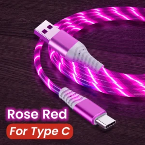 5A Fast Charging Cable Glowing LED Cable Micro USB Type C