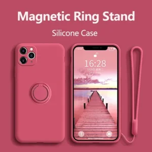 Liquid Silicone Finger Ring Magnetic Holder Bracket For iPhone 15 14 13 12 11 Pro Mini