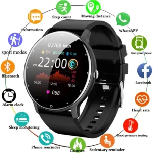 Men Full Touch Screen Sport Fitness Watch IP67 Waterproof Bluetooth