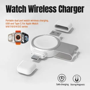 Magnetic Wireless Charger Portable USB Type-C Port Watch Charging for Apple Watch