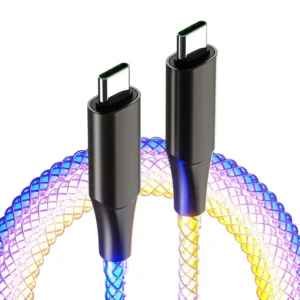 RGB Cable Fast Charging Breathing Light 66W Data Cable Type-c USB cable for iPhone 100W quick charger