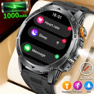 LIGE 1000mAh Super Capacity Battery Adult Men Smart Watch 1.7-inch Large Screen
