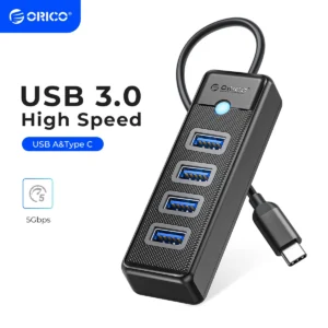 ORICO-Multi Type C Splitter 4 Ports USB 3.0 HUB 5Gbps High Speed OTG Adapter