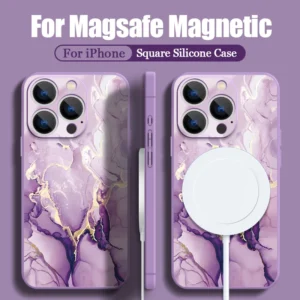 Magnetic Marble Case For iPhone 15 16 Pro Max 11 12 13 14 Pro Max
