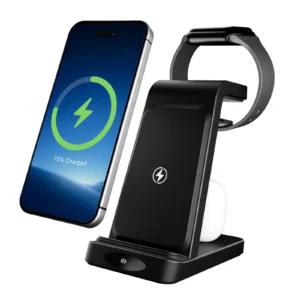3-in-1 Wireless Charging Station 18W Travel Fast Charger Magnetic Wide Compatibility Foldable For iPhone