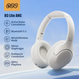 QCY H3 Lite ANC Wireless/Wired Headphones Bluetooth 5.3 Foldable Over Ear Headset