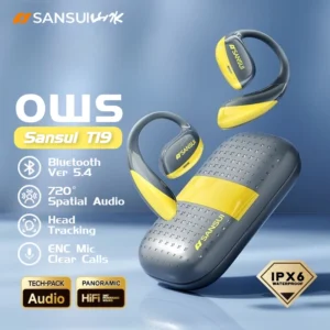 T19 Head Tracking Spatial Audio Earphone Deep Bass Open Ear Bluetooth 5.4 IEM Earbuds