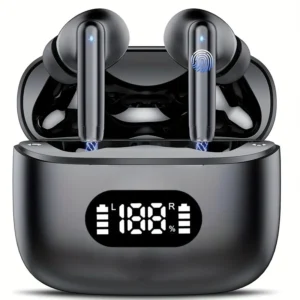 Wireless Earphone 40dB Noise Cancelling Bluetooth 5.3 Headphone 6 Mic ENC with LED Display